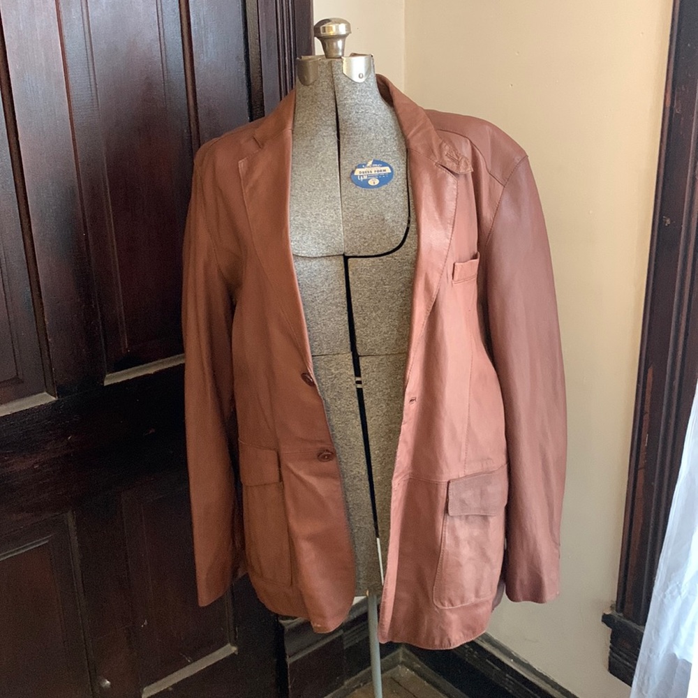 Whet blu leather jacket